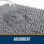 Buganda Bathroom Rugs 30x20, Quick Dry Machine Washable Chenille Bath Mats with Rubber Backing, Grey - Image 5
