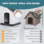 Waleaf Plastic Dog House Outdoor Indoor for Small Medium Larige Dogs,Waterproof Dog Houses with Elevated Floor and Air Vents,Durable Ventilate & Easy Clean and Assemble - Image 2