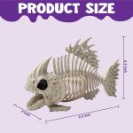Joyfy Halloween Skeleton Fish Skeleton Halloween Decor,Plastic Skeleton with LED Eye for Halloween Decoration Outdoor Haunted House Party - Image 18
