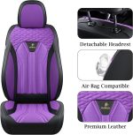 FLORICH Leather Car Seat Covers Full Set for Cars, SUVs & Trucks, Pink Black Front & Rear Automotive Seat Covers, Universal Fit for Toyota Honda Ford Jeep - Image 27